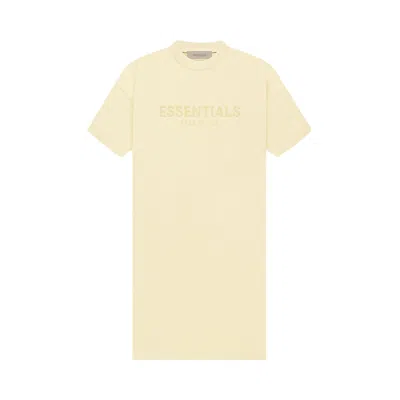 Pre-owned Essentials Fear Of God  Tee Dress 'canary' In Cream