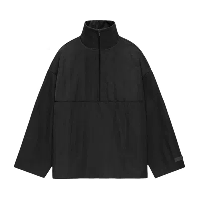 Pre-owned Essentials Fear Of God  Textured Nylon Halfzip Pullover 'black'