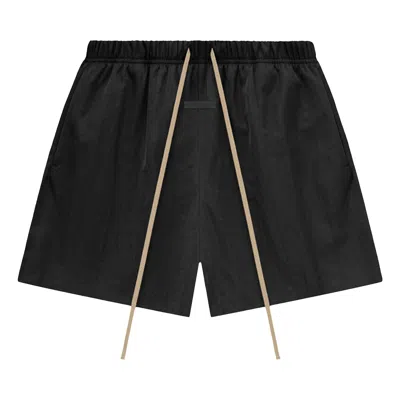 Pre-owned Essentials Fear Of God  Textured Nylon Soccer Short 'black'