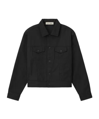 Essentials Fear Of God  Textured Trucker Jacket In Black