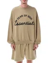Essentials Logo-print Oversized Sweater In Brown