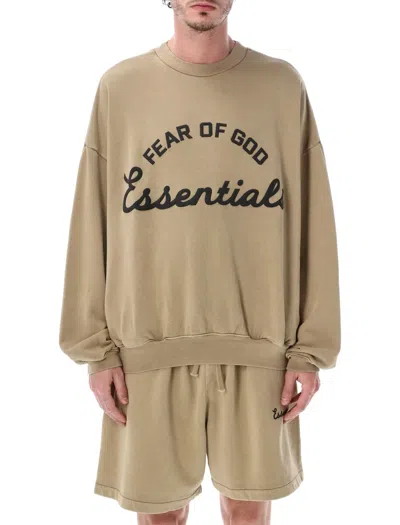 Essentials Fear Of God  Training 90's Crewneck Sweatwshirt In Brown