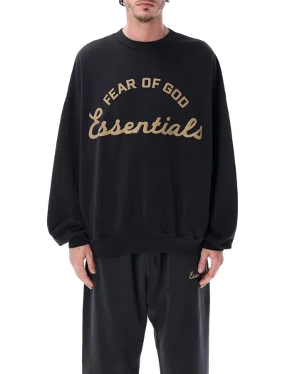 Essentials Fear Of God  Training 90s Black Cotton Fleece Sweatshirt