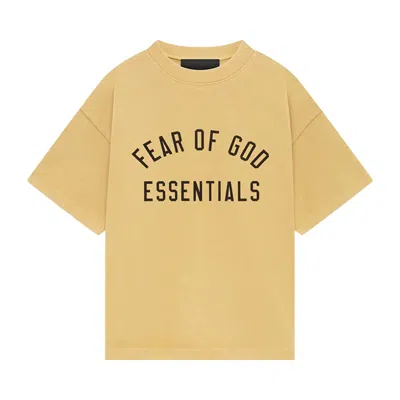 Pre-owned Essentials Fear Of God  Tri-blend Crewneck Tee 'amber' | Yellow | Women's Size L