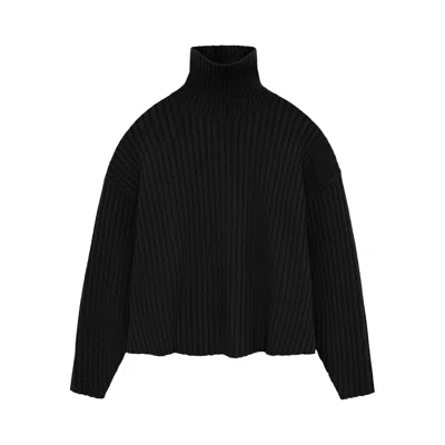 Pre-owned Essentials Fear Of God  Turtleneck 'jet Black' | Men's Size L