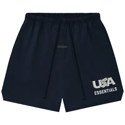 Pre-owned Essentials Fear Of God  Usa Jersey Sweatshort 'dark Sapphire' | Blue | Men's Size Xs