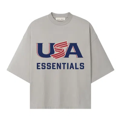 Pre-owned Essentials Fear Of God  Usa Merch Tee 'seal' | Grey | Men's Size S In Gray