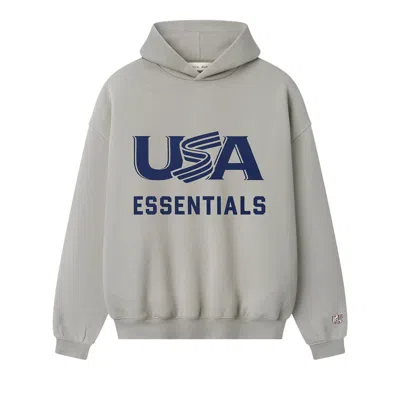 Pre-owned Essentials Fear Of God  Usa Sport Hoodie 'seal' | Blue | Men's Size S