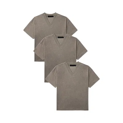 Pre-owned Essentials Fear Of God  V-neck T-shirt (3 Pack) 'brown' | Men's Size Xxs