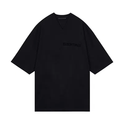 Pre-owned Essentials Fear Of God  V-neck Tee 'jet Black' | Men's Size L