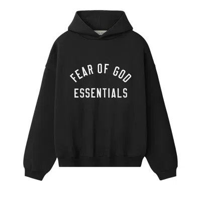Pre-owned Essentials Fear Of God  Varsity 90s Hoodie 'vintage Black' | Men's Size Xs