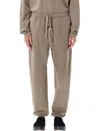 Essentials Drawstring Tie-up Track Pants In Brown