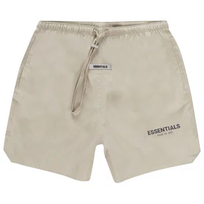 Pre-owned Essentials Fear Of God  Volley Shorts 'olive' In Cream