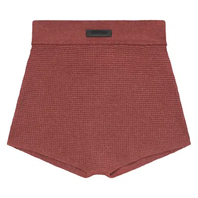 Pre-owned Essentials Fear Of God  Waffle Boy Short 'crimson' | Red | Women's Size S
