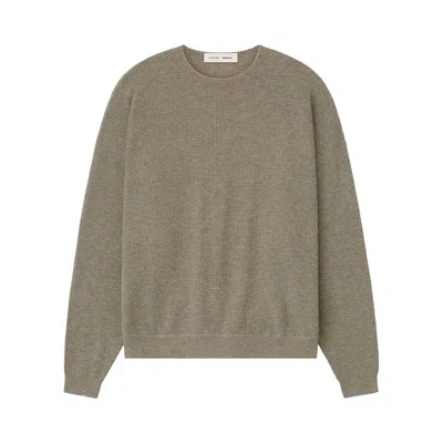 Pre-owned Essentials Fear Of God  Waffle Crewneck 90's Sweater 'homestead Heather' | Grey | Men's Size M In Gray