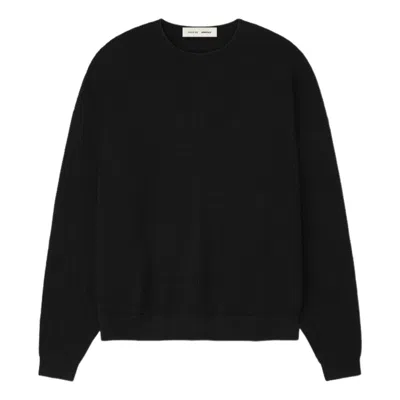 Essentials Fear Of God  Waffle Crewneck 90's Sweater 'vintage Black'