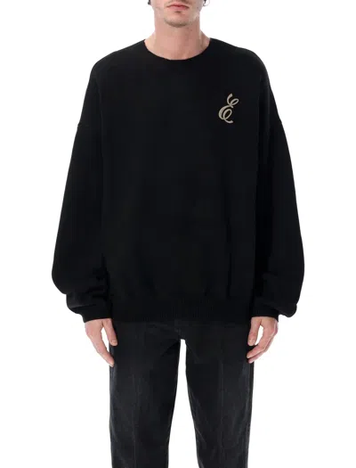 Essentials Fear Of God  Waffle Crewneck Sweater In Black