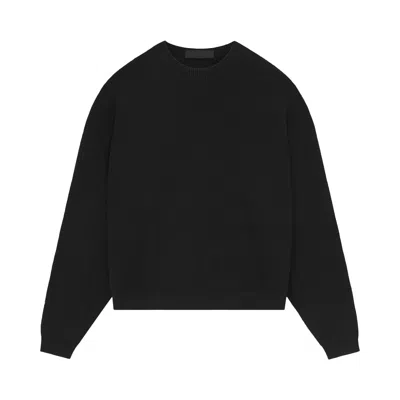 Pre-owned Essentials Fear Of God  Waffle Crewneck Sweater 'black' | Men's Size Xl