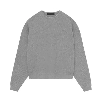 Pre-owned Essentials Fear Of God  Waffle Crewneck Sweater 'dark Heather' | Grey | Men's Size L