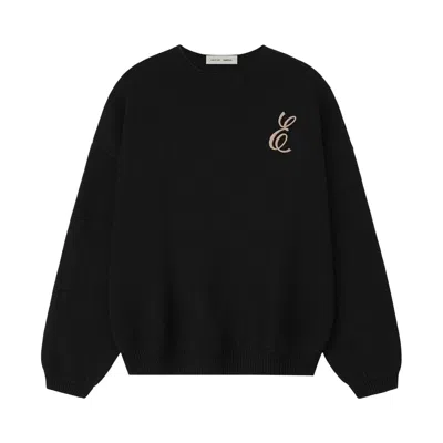 Pre-owned Essentials Fear Of God  Waffle Crewneck Sweater 'vintage Black' | Men's Size L