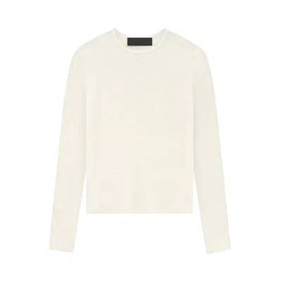 Pre-owned Essentials Fear Of God  Waffle Fitted Long-sleeve Sweater 'shell' | Cream | Women's Size M