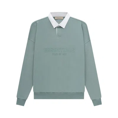 Pre-owned Essentials Fear Of God  Waffle Henley Rugby 'sycamore' In Green