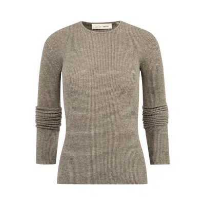Pre-owned Essentials Fear Of God  Waffle Long-sleeve Top 'homestead Heather' | Grey | Women's Size Xl In Gray