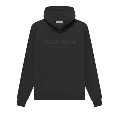 Pre-owned Essentials Fear Of God  Waffle Raglan Hoodie 'off Black'