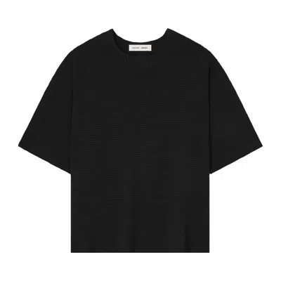 Pre-owned Essentials Fear Of God  Waffle Short Sleeve Sweater 'jet Black' | Men's Size Xs
