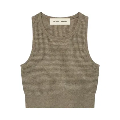 Pre-owned Essentials Fear Of God  Waffle Sport Tank 'homestead Heather' | Grey | Women's Size S In Gray