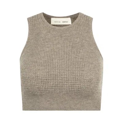 Pre-owned Essentials Fear Of God  Waffle Sport Tank 'homestead Heather' | Women's Size M In Brown