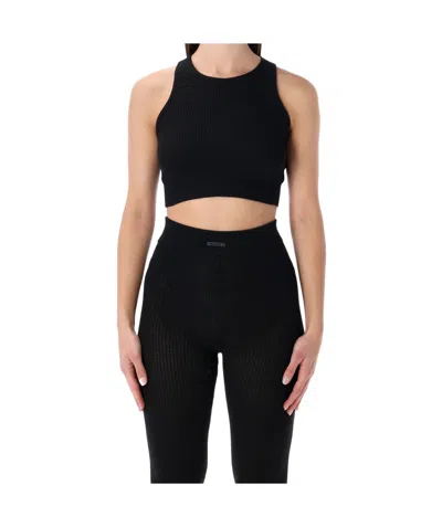 Essentials Fear Of God  Waffle Sport Tank Top In Black