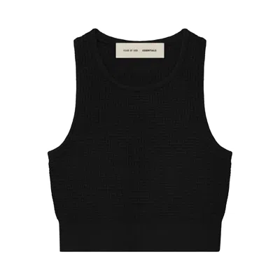 Pre-owned Essentials Fear Of God  Waffle Sport Tank 'vintage Black' | Women's Size L