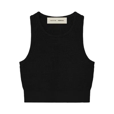 Pre-owned Essentials Fear Of God  Waffle Sport Tank 'vintage Black' | Women's Size M
