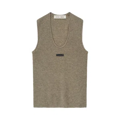 Pre-owned Essentials Fear Of God  Waffle Tank 'homestead Heather' | Grey | Women's Size Xl In Gray