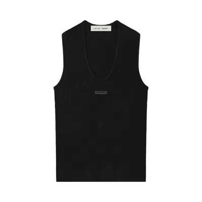 Pre-owned Essentials Fear Of God  Waffle Tank 'vintage Black' | Women's Size L