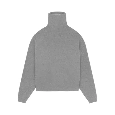 Pre-owned Essentials Fear Of God  Waffle Turtleneck 'dark Heather' | Grey | Men's Size M In Gray