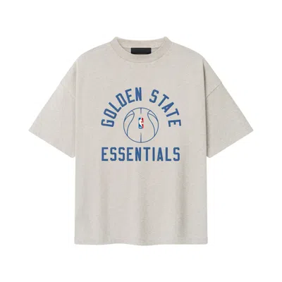 Pre-owned Essentials Fear Of God  Warriors X Barkley Hendricks 90s Tee 'heather Stone' | Tan | Men's Size L In Brown