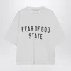Essentials Fear Of God  White Crewneck T-shirt With Logo In Neutral