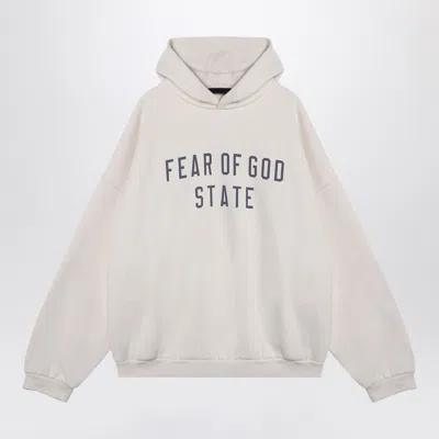 Essentials Fear Of God  White Hoodie With Logo In Green