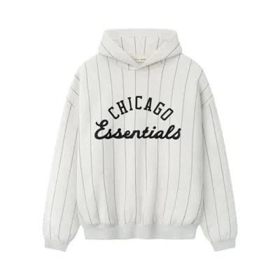 Pre-owned Essentials Fear Of God  White Sox Sport Hoodie 'oatmeal Heather W Black Pinstripes' | Men's Size Xl