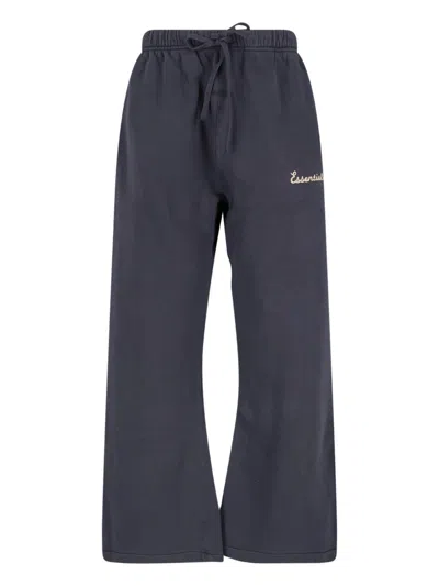 Essentials Logo-print Track Pants In Gray