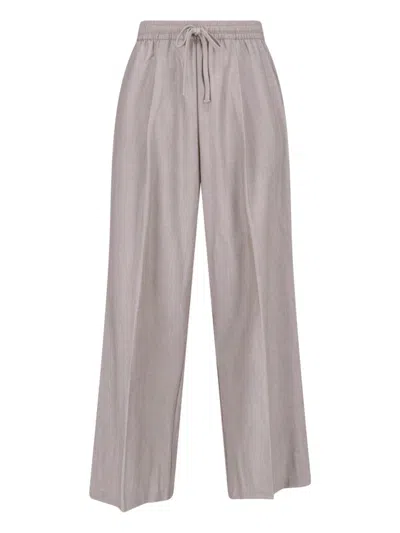 Essentials Grey Fabric Adjustable Waistband Wide-leg Sweatpants In Gray