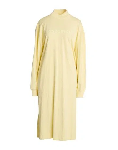 Essentials Fear Of God  Woman Midi Dress Pastel Yellow Size S Cotton