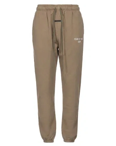 Essentials Fear Of God  Woman Pants Khaki Size Xl Cotton In Gray