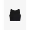 Essentials Gray Rib Tank Top In Black