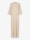 Essentials Logo-print Cotton-blend Midi Dress In Gold Heather