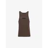 Essentials Fear Of God  Womens Heather Wood  Cotton-blend Tank Top In Heather Wood