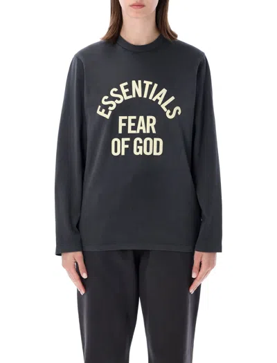 Essentials Fear Of God  Women's T-shirt - Fearless Style In Faded Black