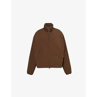 Essentials Fear Of God  Womens Wood Funnel-neck Shell Bomber Jacket